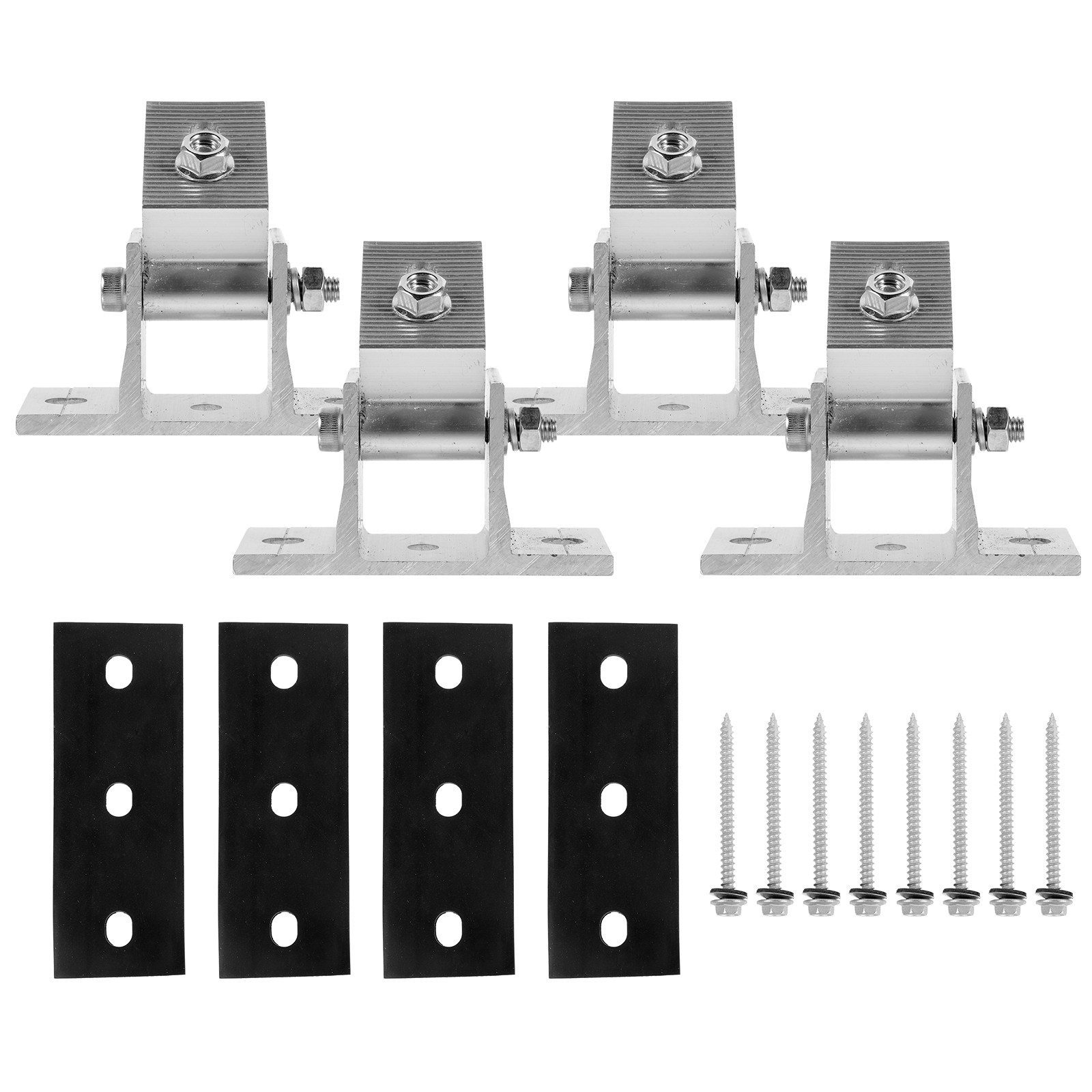 Flat Panel Mount Tilt - ขายึดแผงโซลาร์เซลล์แบบปรับได้ 4 ชิ้น ทำจากอลูมิเนียมอัลลอย สำหรับติดตั้งบนหลังคาเรียบ รถตู้