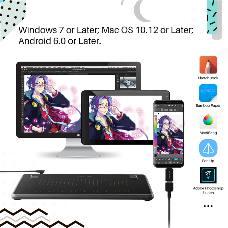 Drawing Pad Signature - กระดานวาดภาพดิจิทัล Stock H430P สำหรับนักออกแบบแอนิเมชั่น พร้อมปากกาดิจิทัลและแท็บเล็ตสำหรับลายเซ็นอิเล็กทรอนิกส์