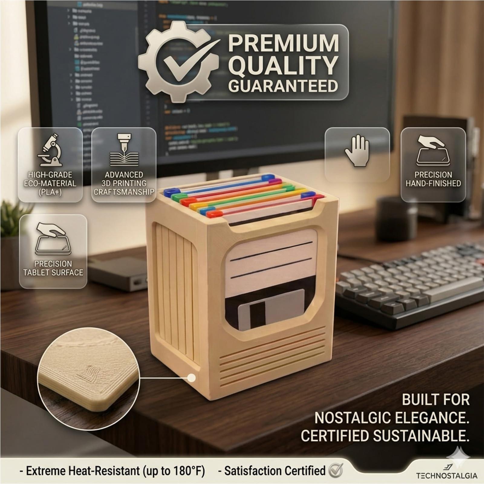The Office Tech - ชุดที่วางแก้วน้ำสไตล์เรโทร ชั้นวางของตกแต่งสไตล์เรโทร ชุดที่รองแก้วน้ำสำหรับโต๊ะคอมพิวเตอร์ สำนักงาน บ้าน ห้องนอน
