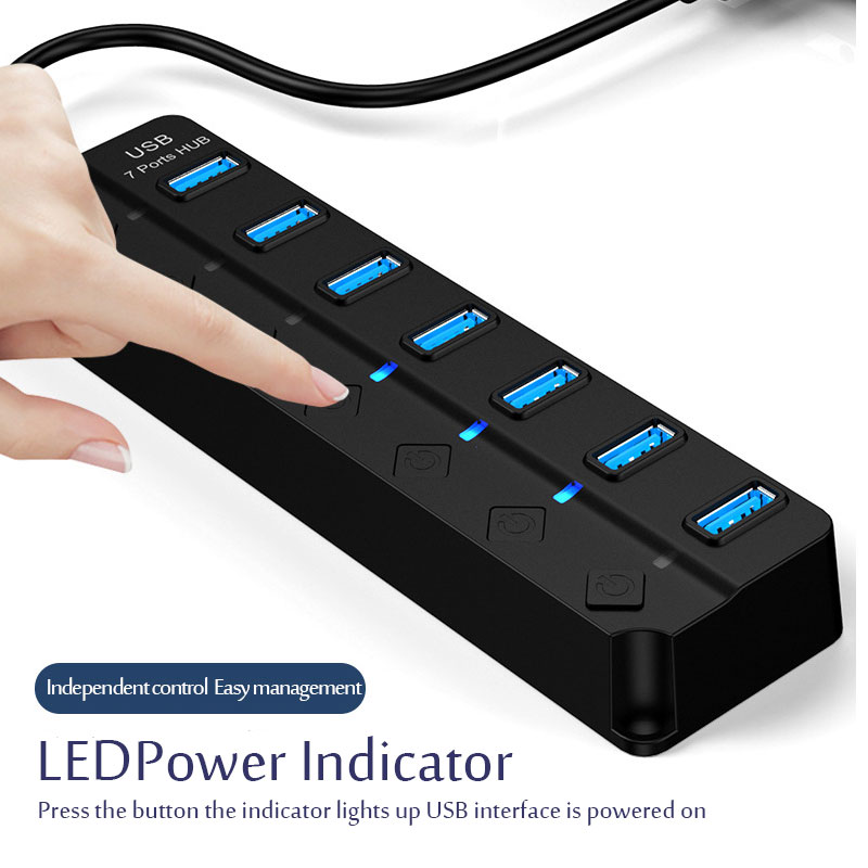 ฮับ USB 3.0 7 in 1 ตัวแยก USB  - Multi Port Usb Hub บทวิจารณ์และราคา