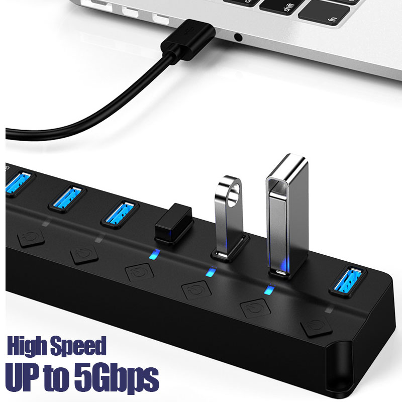 ฮับ USB 3.0 7 in 1 ตัวแยก USB  - Multi Port Usb Hub บทวิจารณ์และราคา