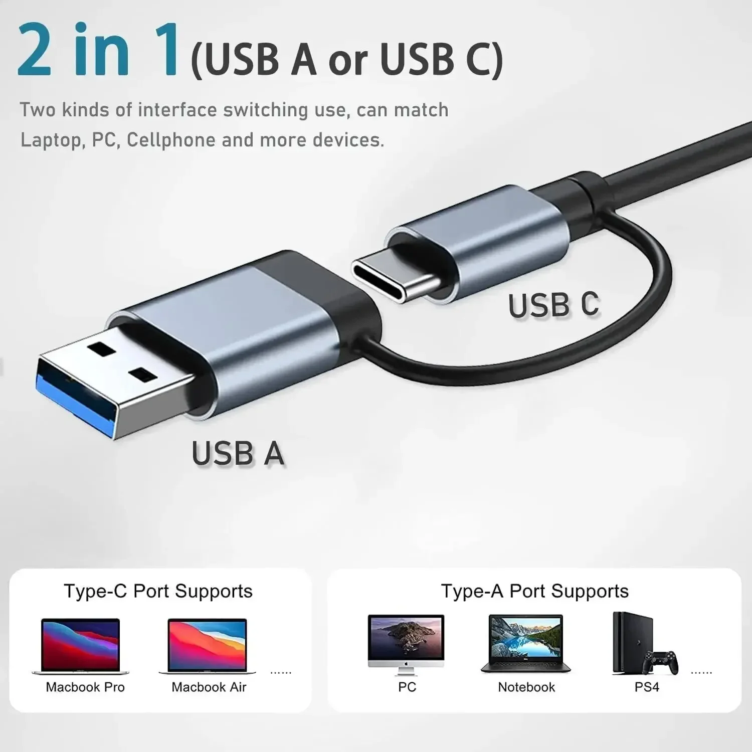 8 In 2 USB-C Hub 3.0 SD/TF Car - Multi Port Usb Hub บทวิจารณ์และราคา