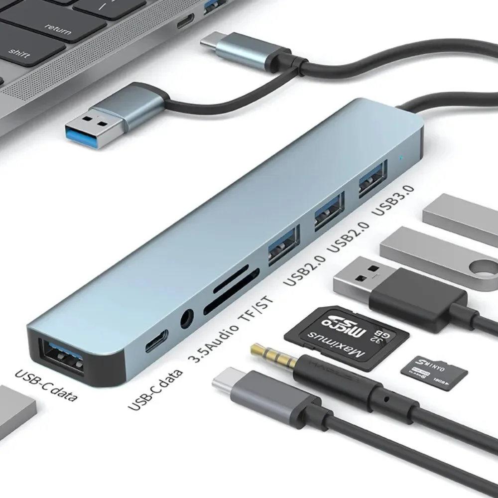 8 In 2 USB-C Hub 3.0 SD/TF Car - Multi Port Usb Hub บทวิจารณ์และราคา