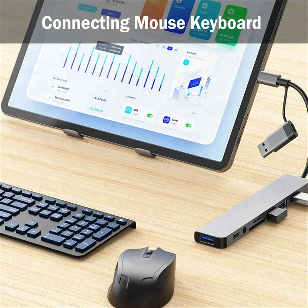 ฮับ USB C 8 in 1 ตัวแปลงมัลติพ - Multi Port Usb Hub บทวิจารณ์และราคา