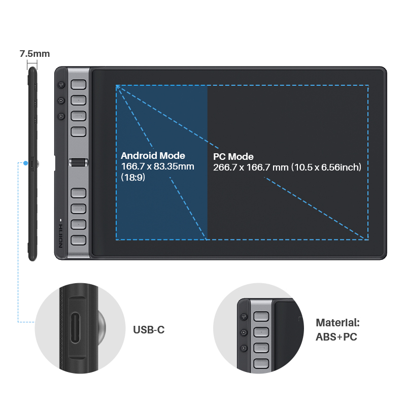 แท็บเล็ตกราฟิกหลายสี Huion Ins - Drawing Pad Signature บทวิจารณ์และราคา