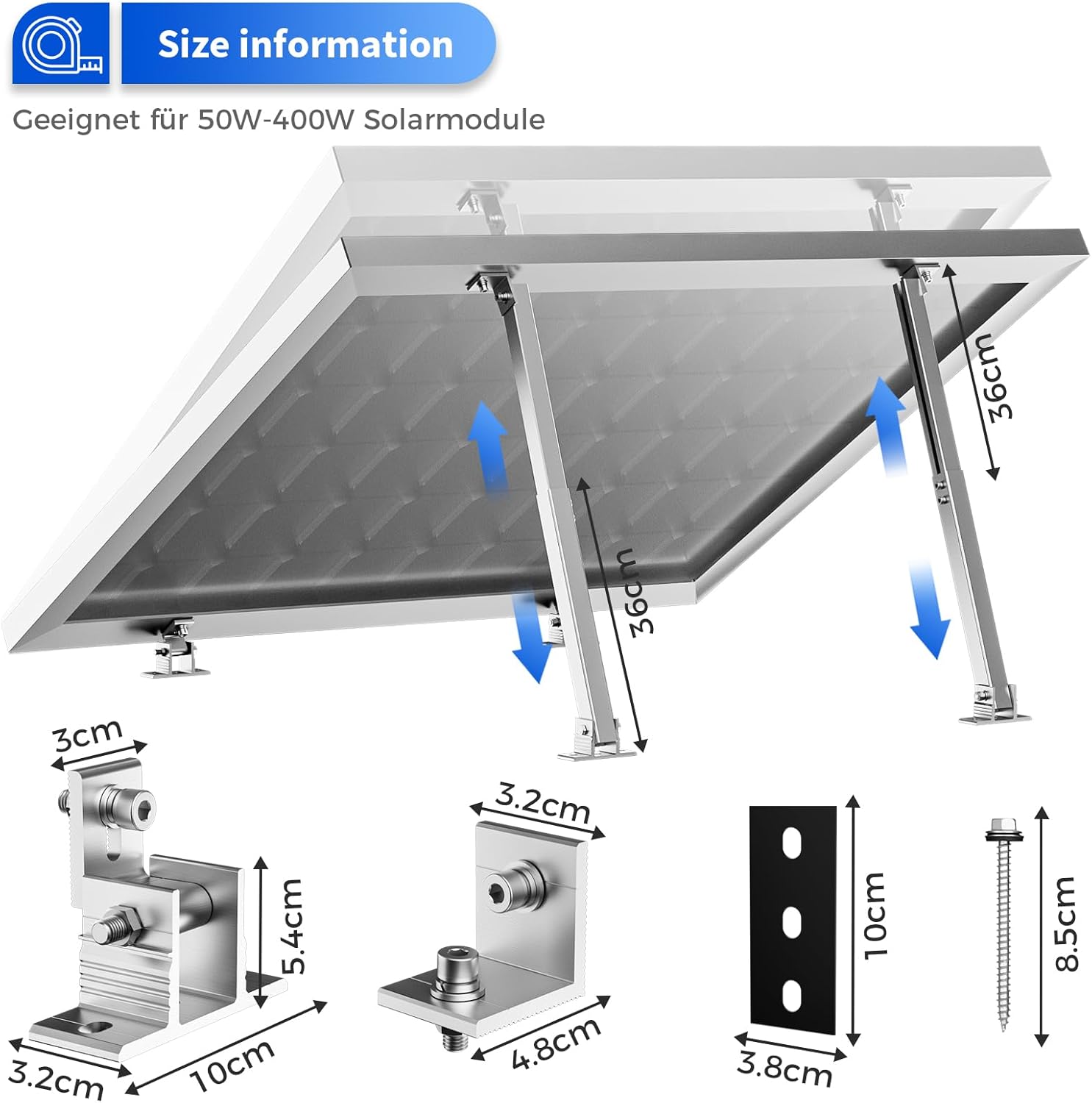 2 ชุดปรับแผงพลังงานแสงอาทิตย์เ - Flat Panel Mount Tilt บทวิจารณ์และราคา