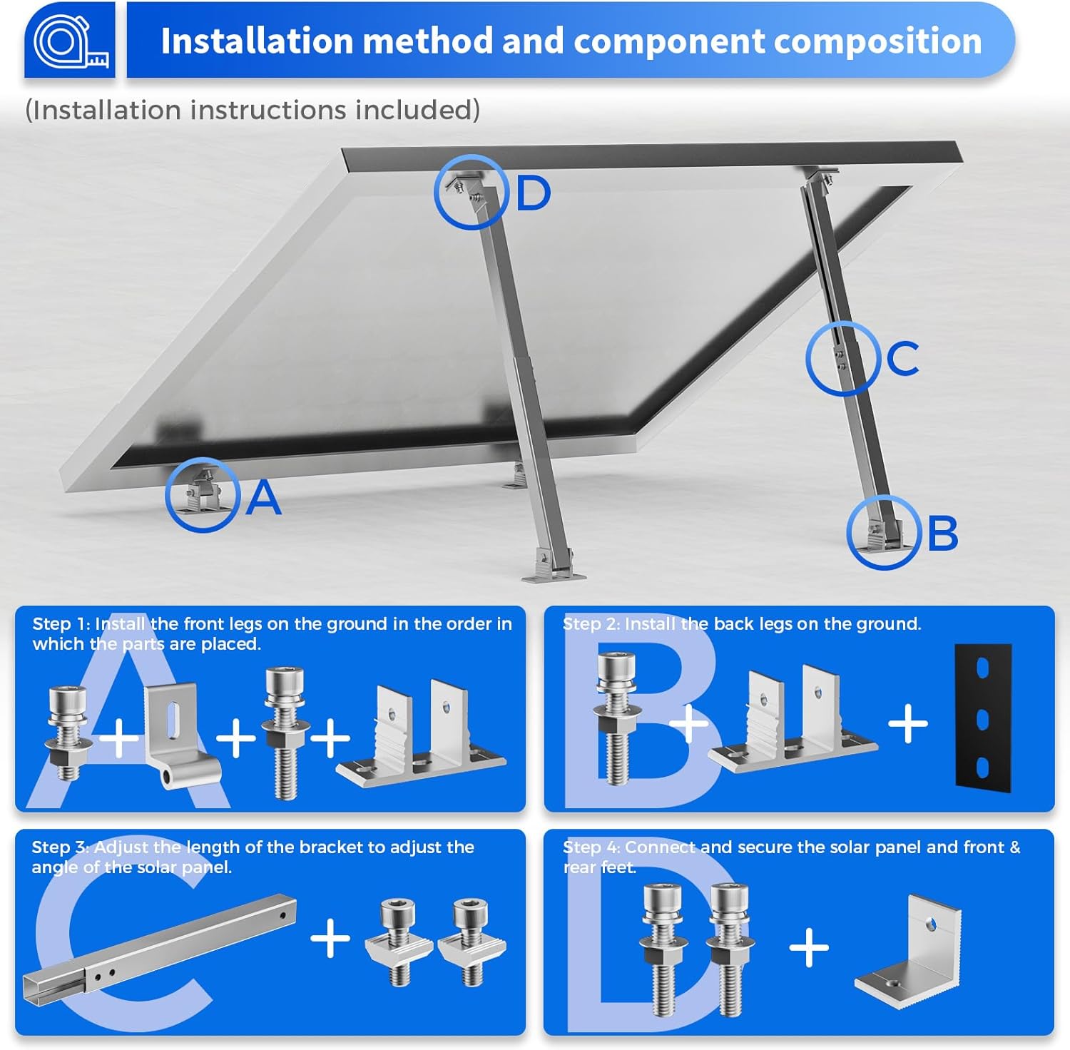 2 ชุดปรับแผงพลังงานแสงอาทิตย์เ - Flat Panel Mount Tilt บทวิจารณ์และราคา